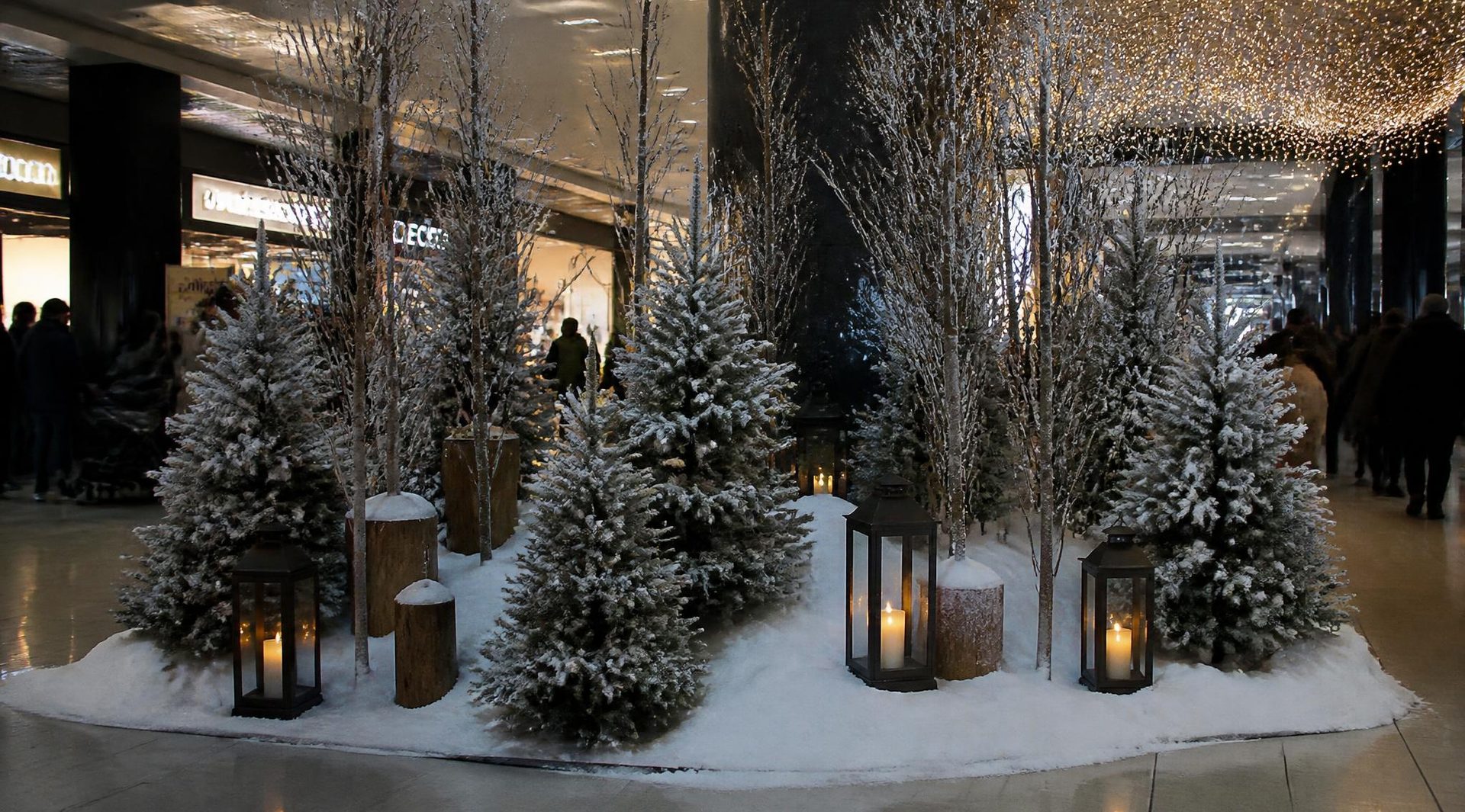 Décoration lumineuse d'extérieur XXL installée par Décoration Événement pour l'hiver