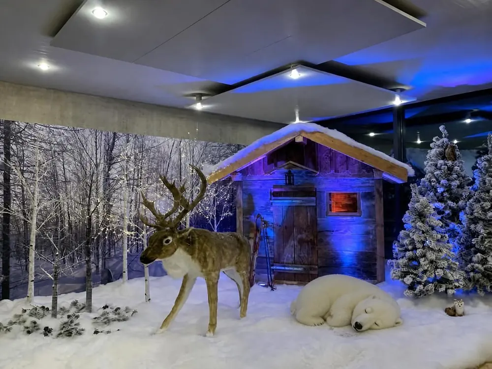 Cerf géant & ours blanc — location de décor événementiel en Suisse romande