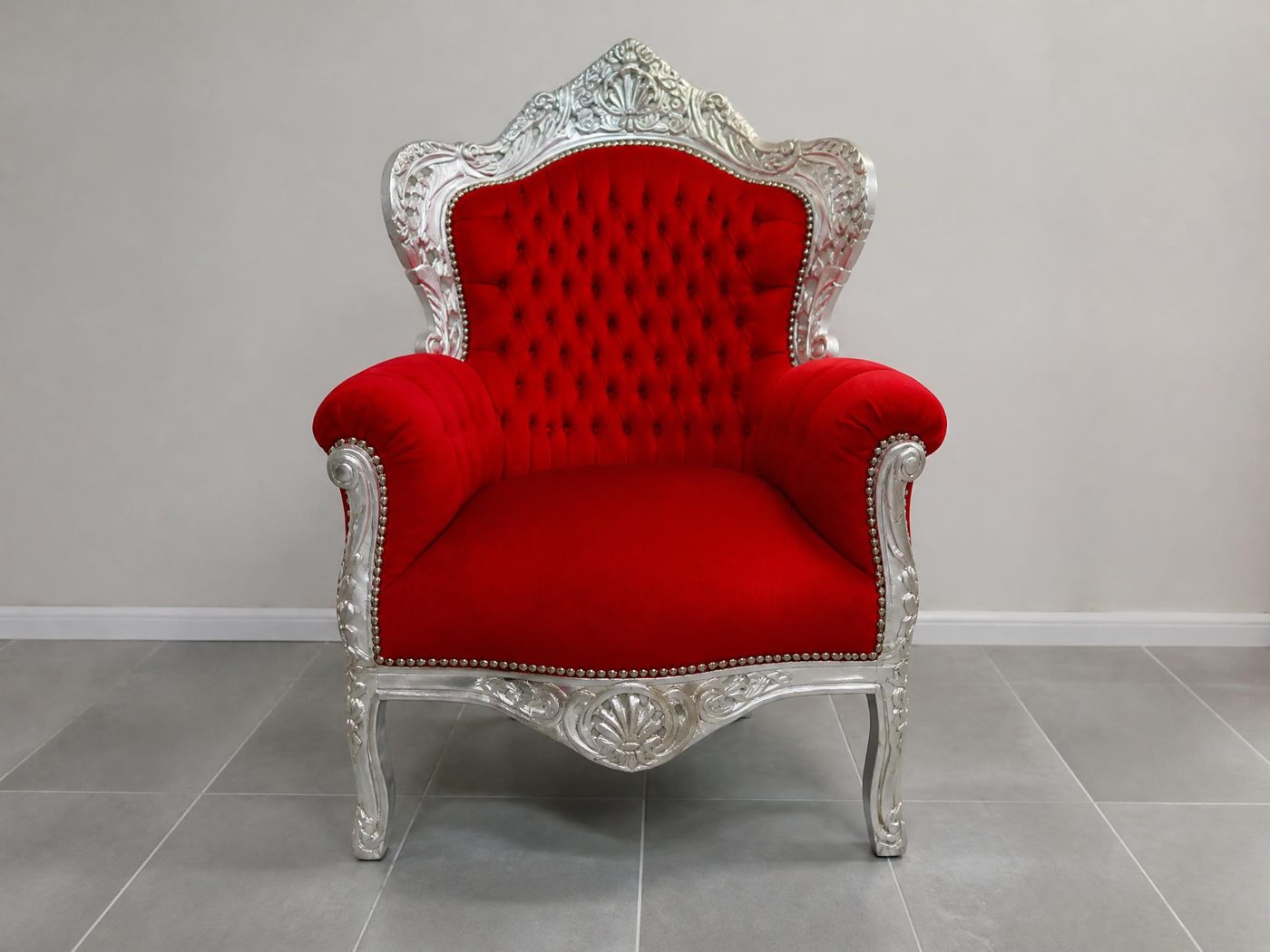 Décoration-Événement_Trône du Père Noël Rouge Argent